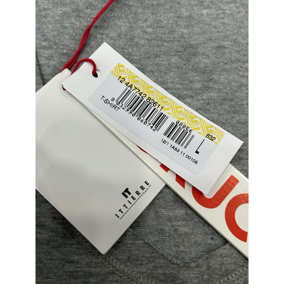 NWT FIORUCCI Gray Printed Demode Cest Chic Graphic Tank Top Spray Paint Size L - Picture 7 of 9